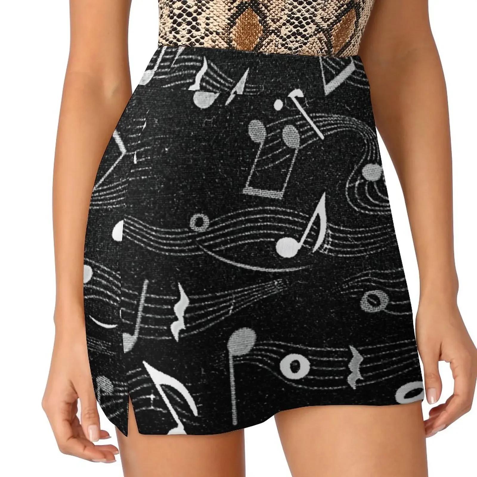 Musical Notes Mini Skirt Woman short skirt skirt sets