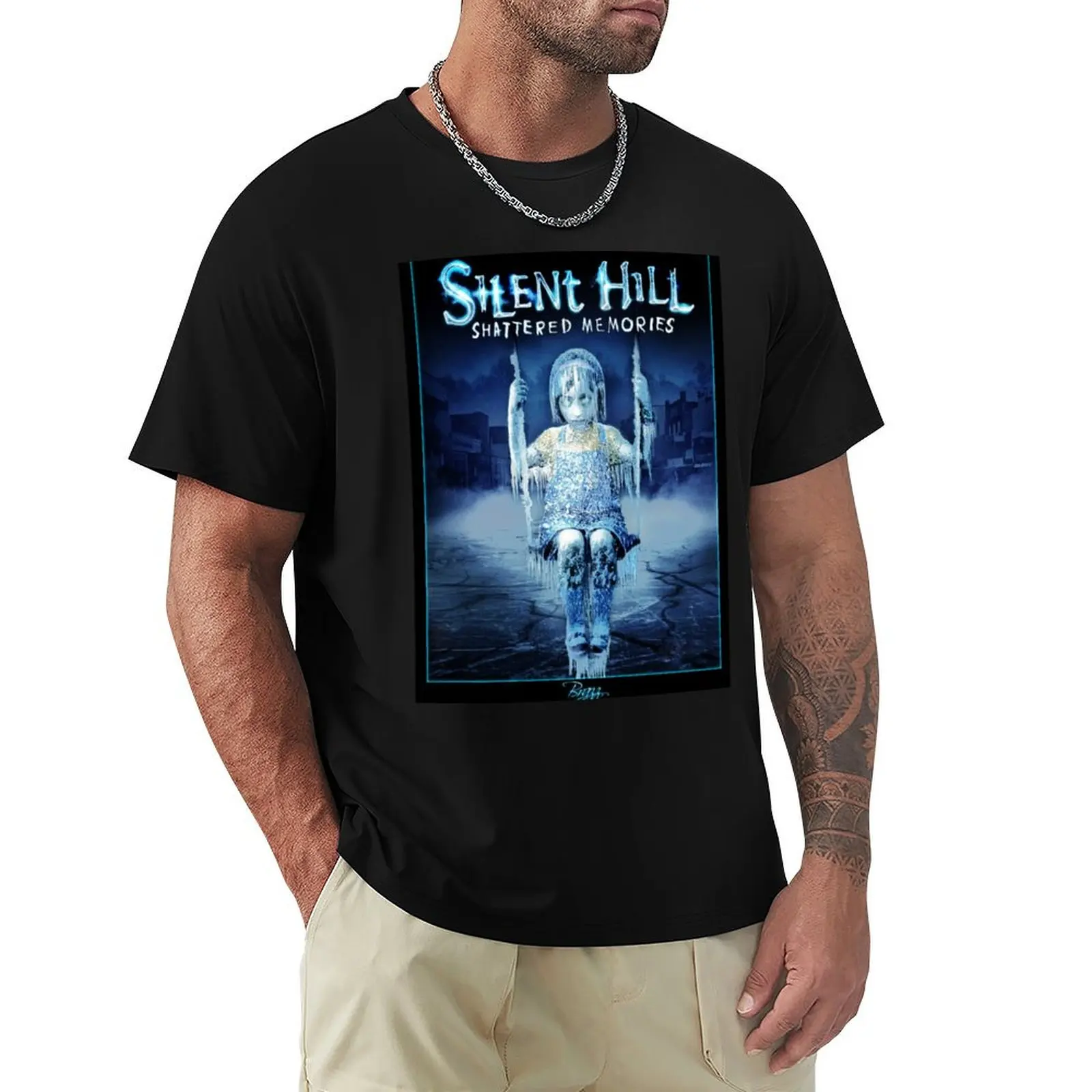 

Silent Hill Shattered Memories - PS2 Box Art (Original) - Brazz T-Shirt Work Daily Short Sleeve Top
