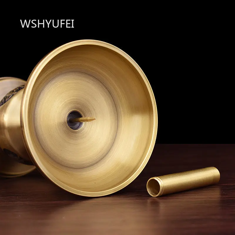 Chinese Candle Holder Household Brass Lotus Candlestick Offering Buddha Statues Buddha Hall Decoration Home Decor Candlestick