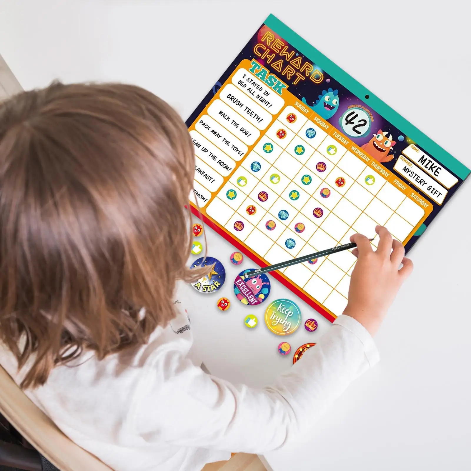 Children's Magnetic Development Self Discipline Table Reward Program Table Good Habits Tear Off Sticker Reward Chart