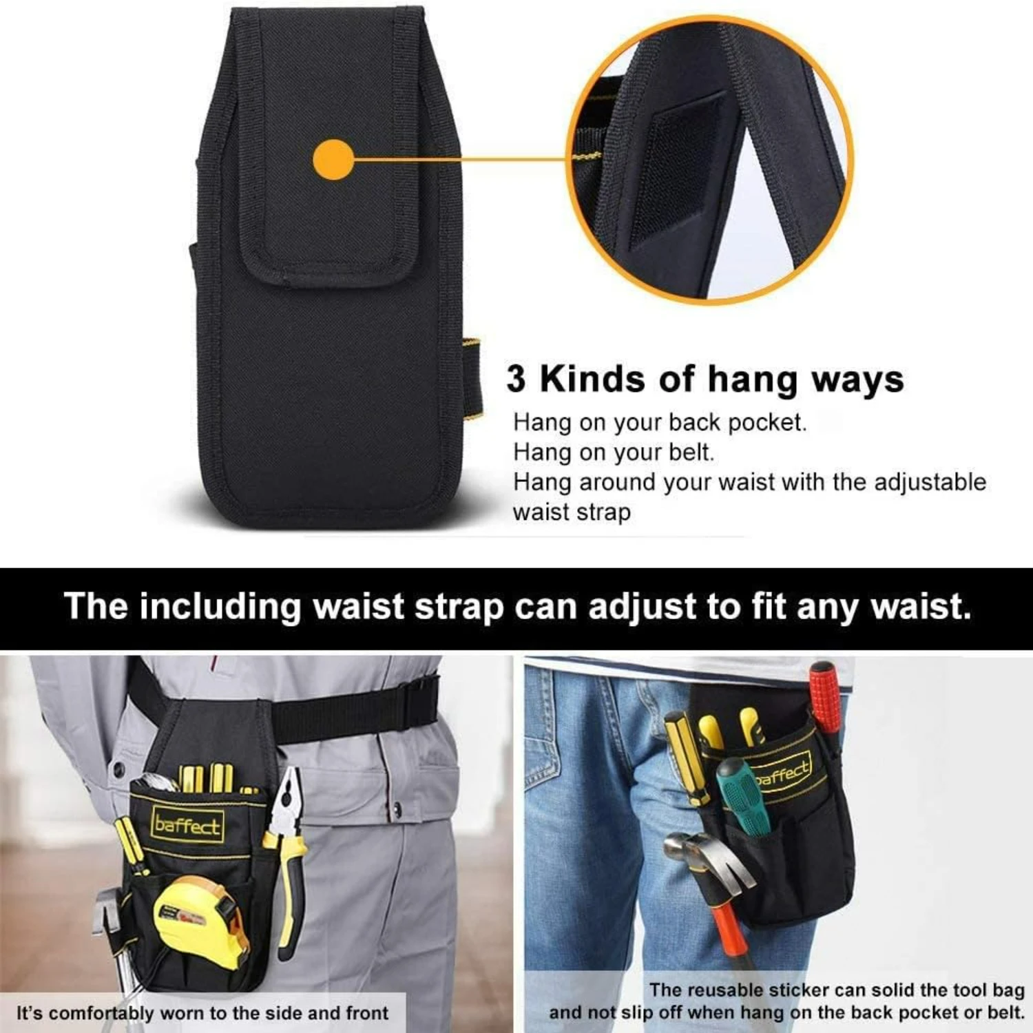 Heavy-Duty, Sturdy and Reliable Electrician Work Tool Pouch with Adjustable Belt - Ideal for Construction Tasks and DIY Projects