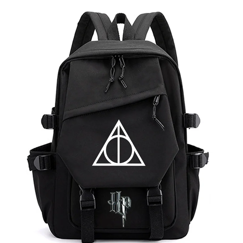 Magic Potter The Deathly Hallows Backpack Women Waterproof HP Schoolbag for Student Female Capacity Laptop Book Pack Mochilas