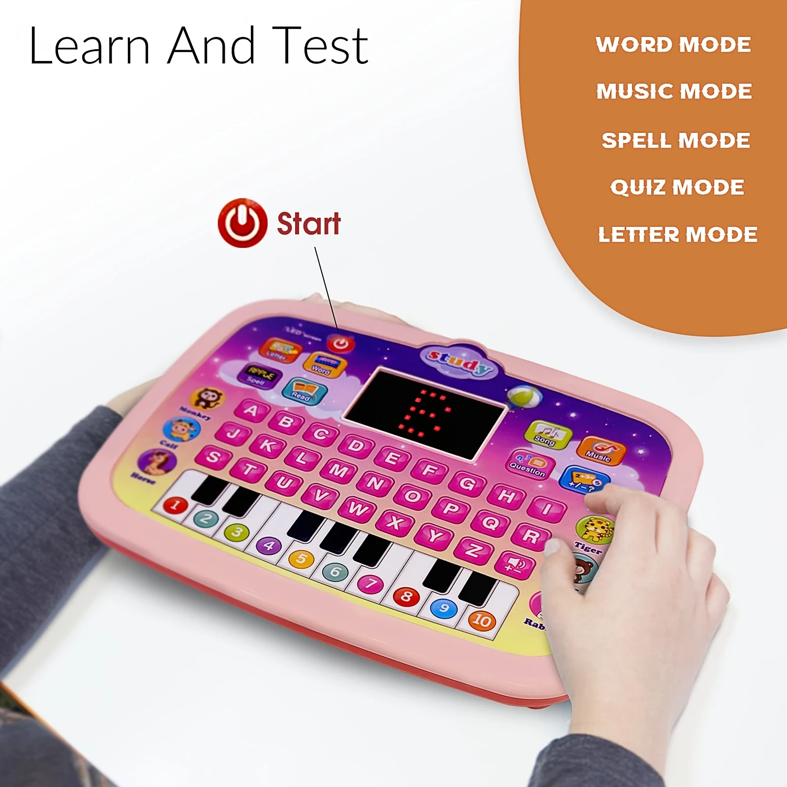 Storytelling Machine, Interactive Puzzle Tablet, Simulation Piano Keyboard Music Sound Computer, Kids Learning Education Toy