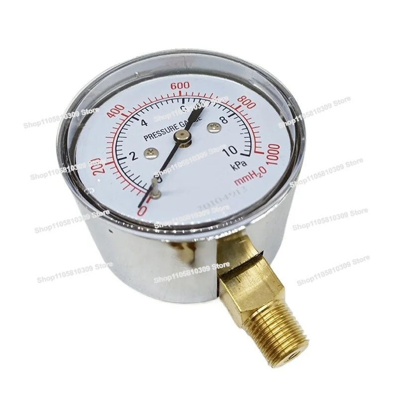 Natural Gas Membrane Box Pressure Gauge Micro Pressure Gauge 0-5 10 20KPA KPa Water Column Gas Meter Thread 1/4