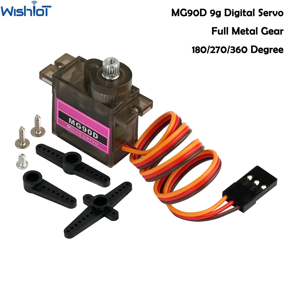 MG90D 9g Micro Digital Servo Motor 2.5KG High Torque 4.8-6V Metal Gear For RC Plane Helicopter Airplane 450 MG90S MG90 Upgrated