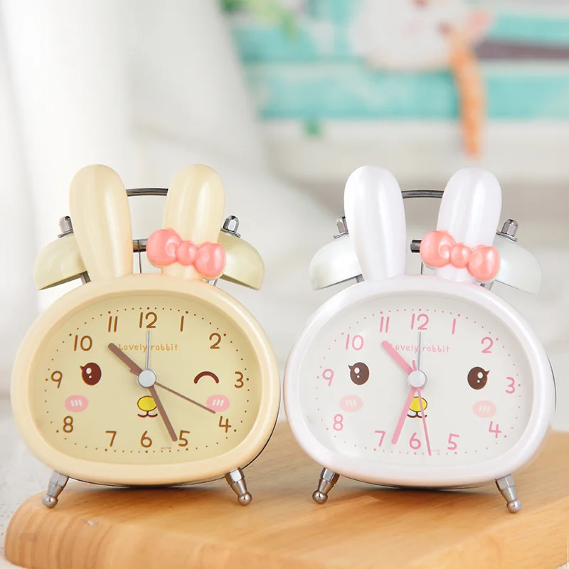 Students and Children's Bedside Night Light Scanning Seconds, Silent Walking Time, Bedside Cartoon Ringing Alarm Clock