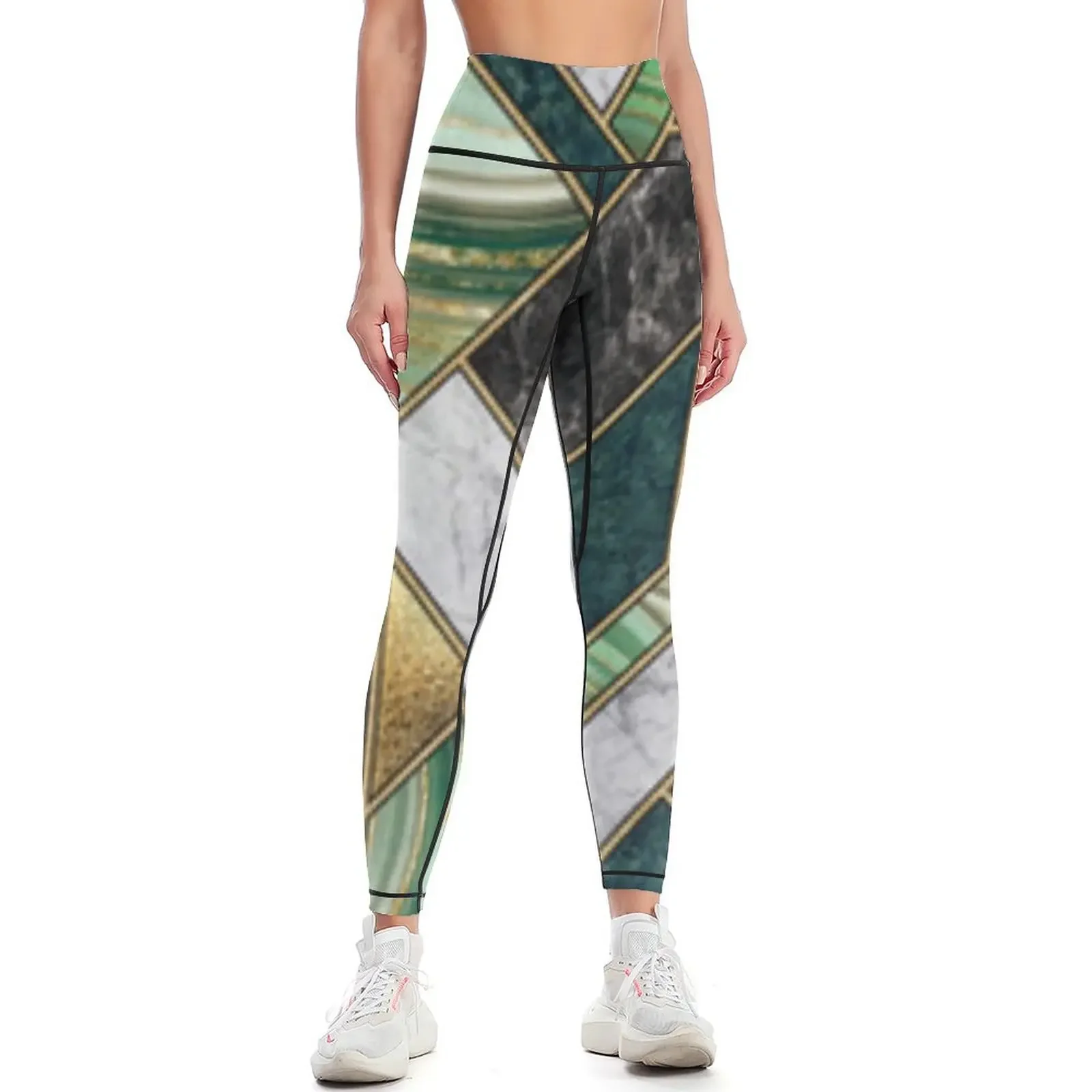Modern Abstract Geometric Leggings Women's sportswear Jogger pants sporty woman gym Training pants Womens Leggings