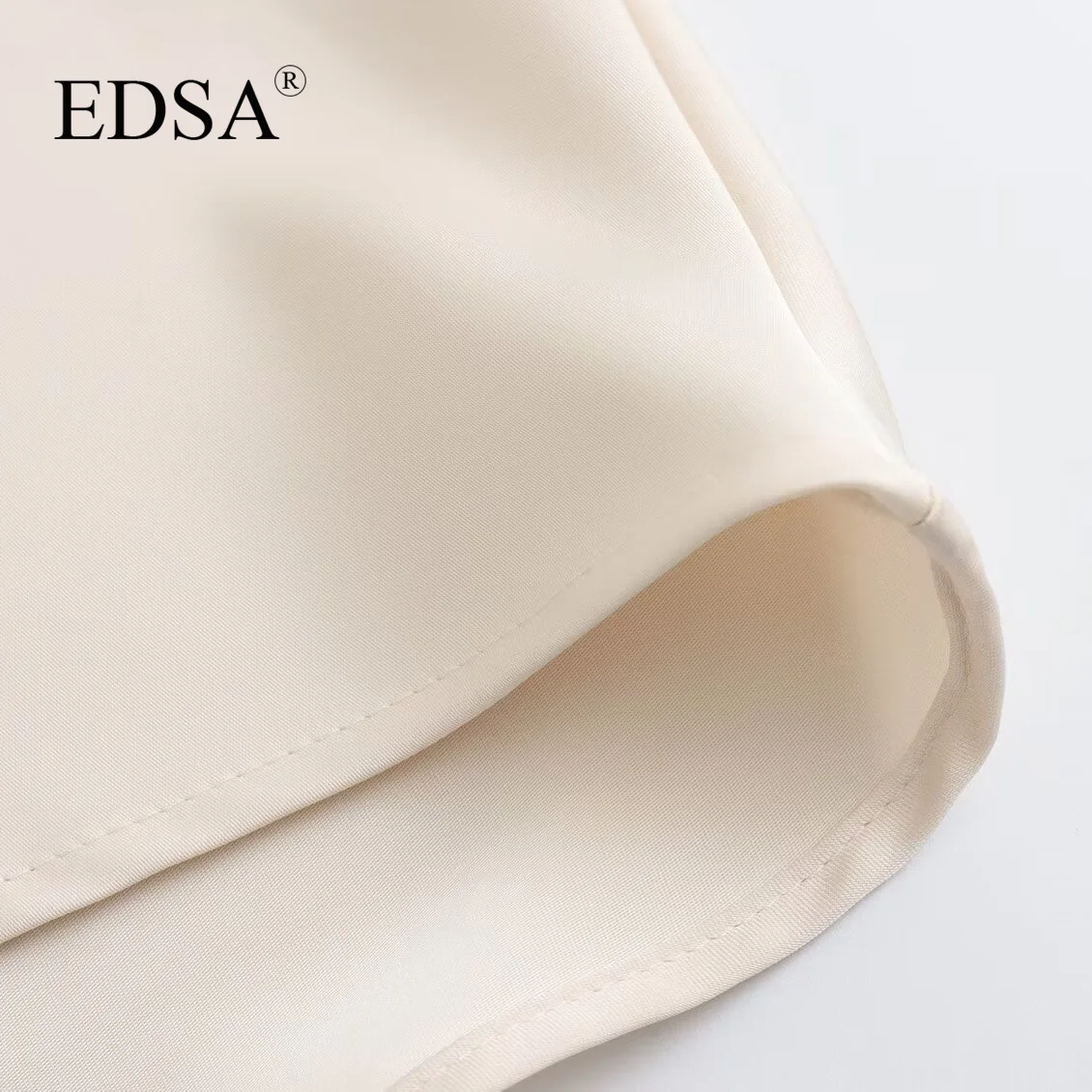 EDSA Women Satin Midi Skirt High Waist Straight Long Skirts Summer Bodycon Female Holiday Casual Streetwear