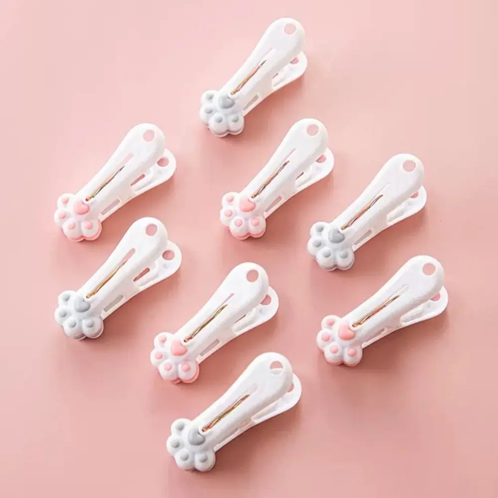 Kawaii Cat Claw Clothespin Creative Plastic Windproof Food Bag Clip Food Preservation Anti Drop Clothes Pegs Socks