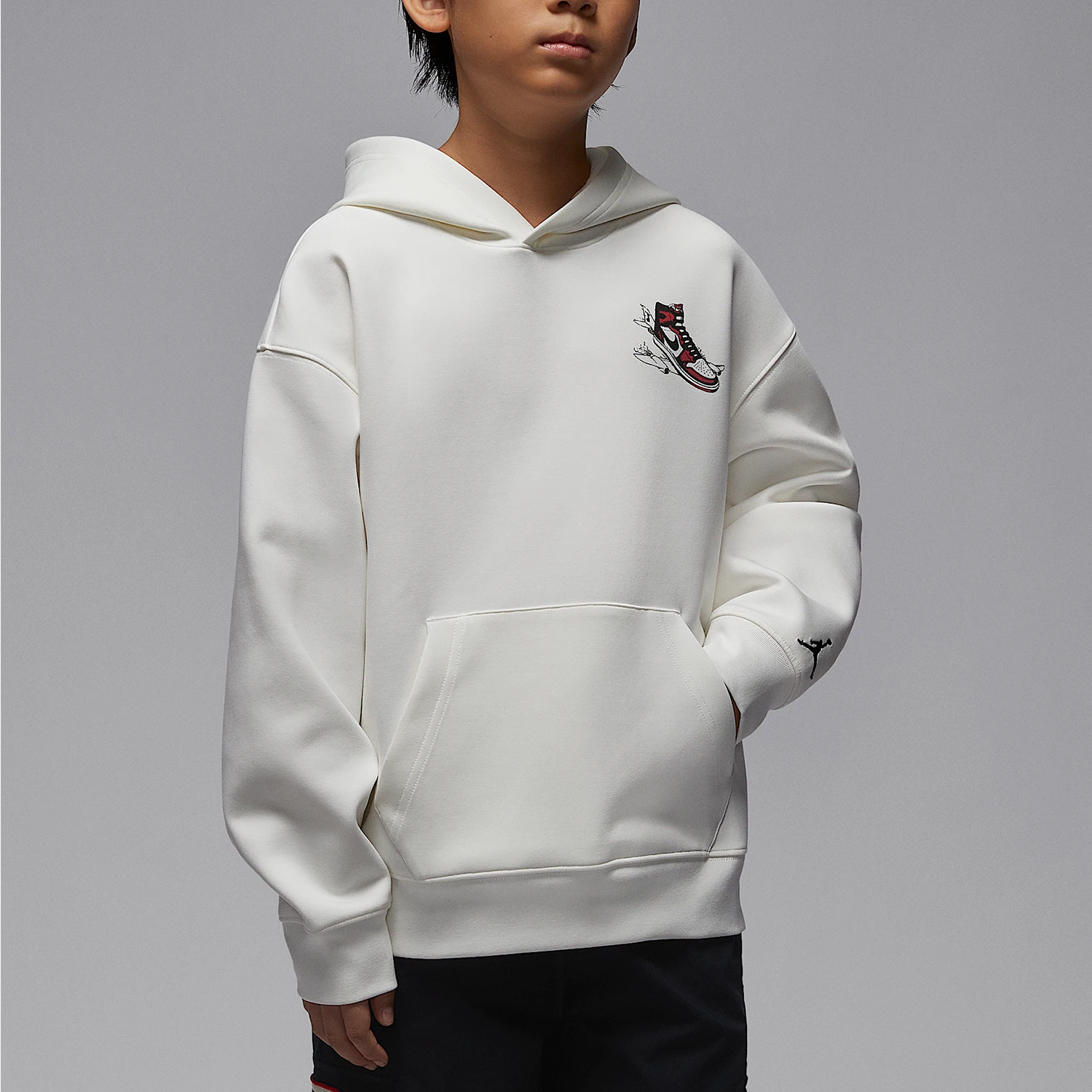 Sudadera de punto con capucha y hombros descubiertos para niños Nike JORDAN original IQ5323-133