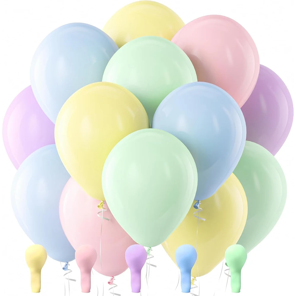 Ballon Macaron en Latex de 12 pouces, 10/50/100 pièces, couleur Pastel rose blanc, pour décoration de fête de mariage, d'anniversaire, de réception-cadeau pour bébé
