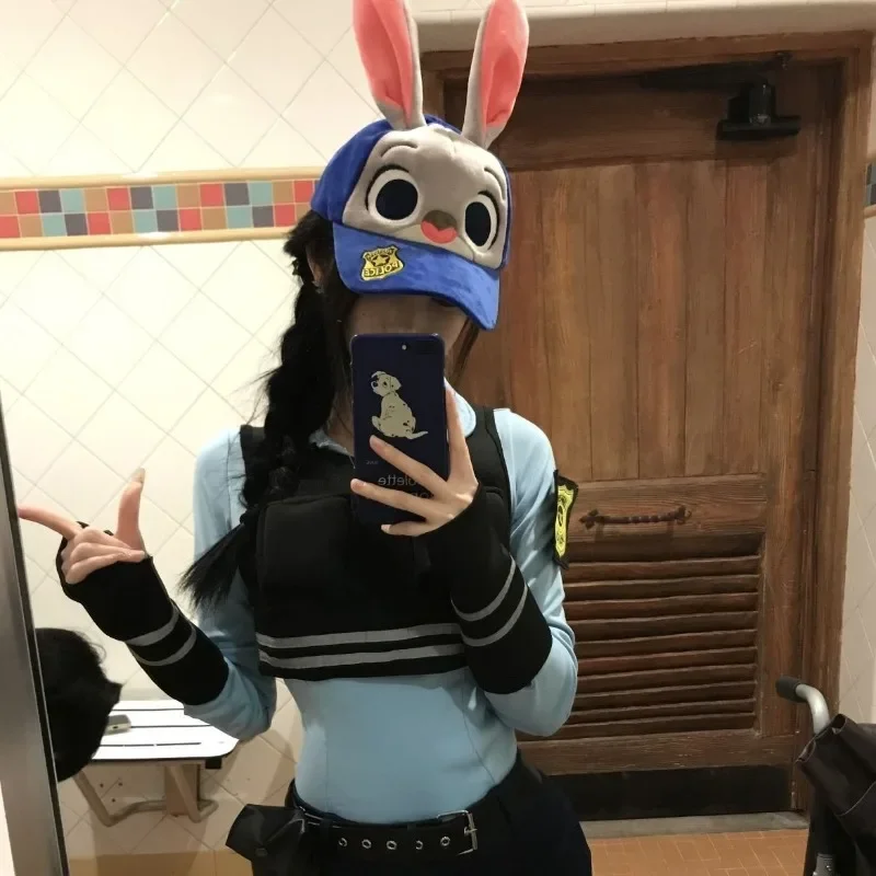 Zootopia جودي نيك الإبداعية الكرتون المحيط لطيف الكرتون البيسبول بطة اللسان قبعة الأذن ظلة صور القبعات لوازم الديكور #2