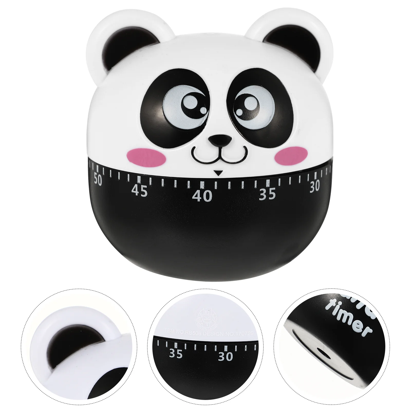 

Adorable Timer Creative Panda Shaped Clock Plastic Student Time Manager Kitchen Baking Timer for Home Kitchen Students (Black)