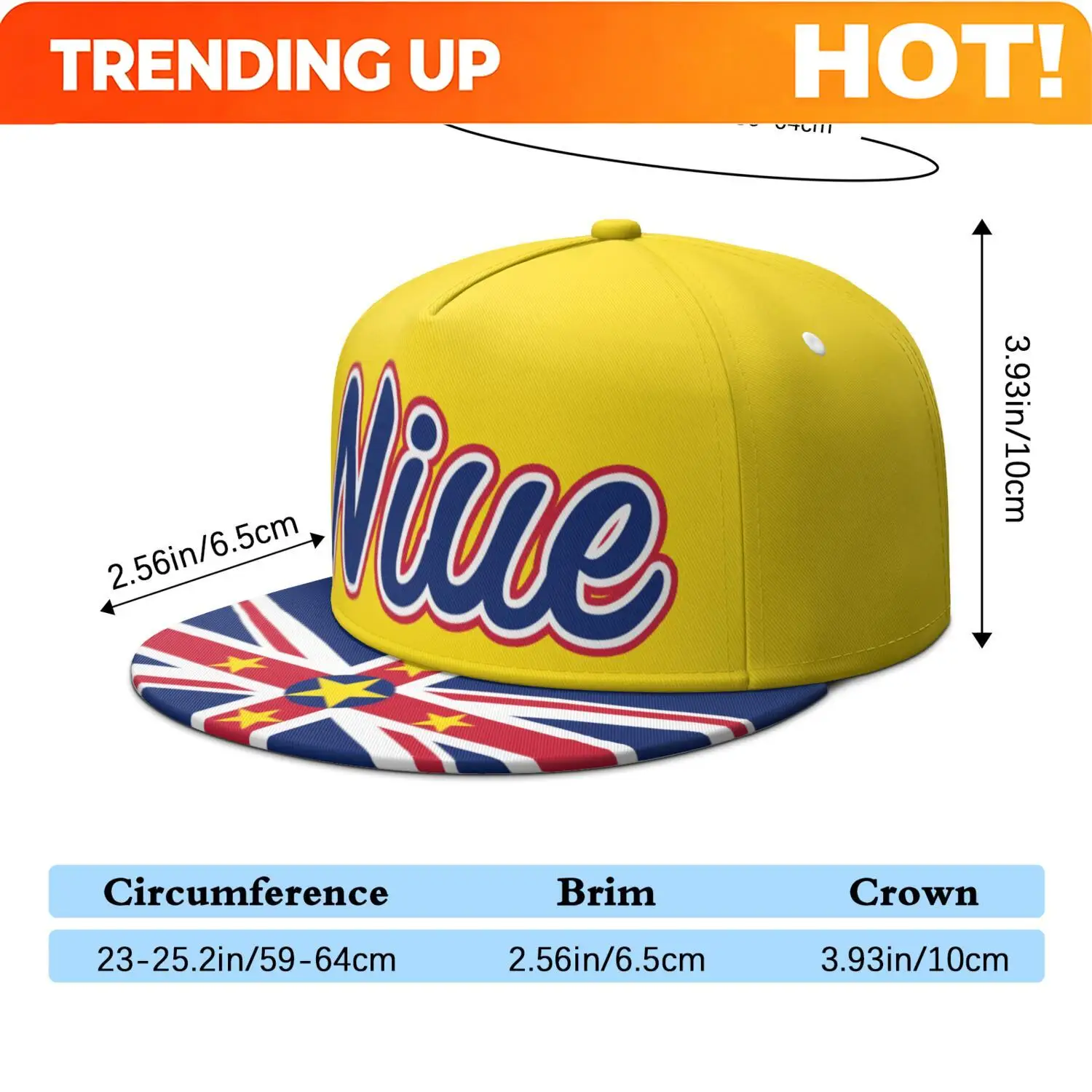 Niue Flat Brimmed Cap Custom Made Name Team Logo Hip-hop Hat Country Travel Fishing Polynesian Nation Island Flags Headgear