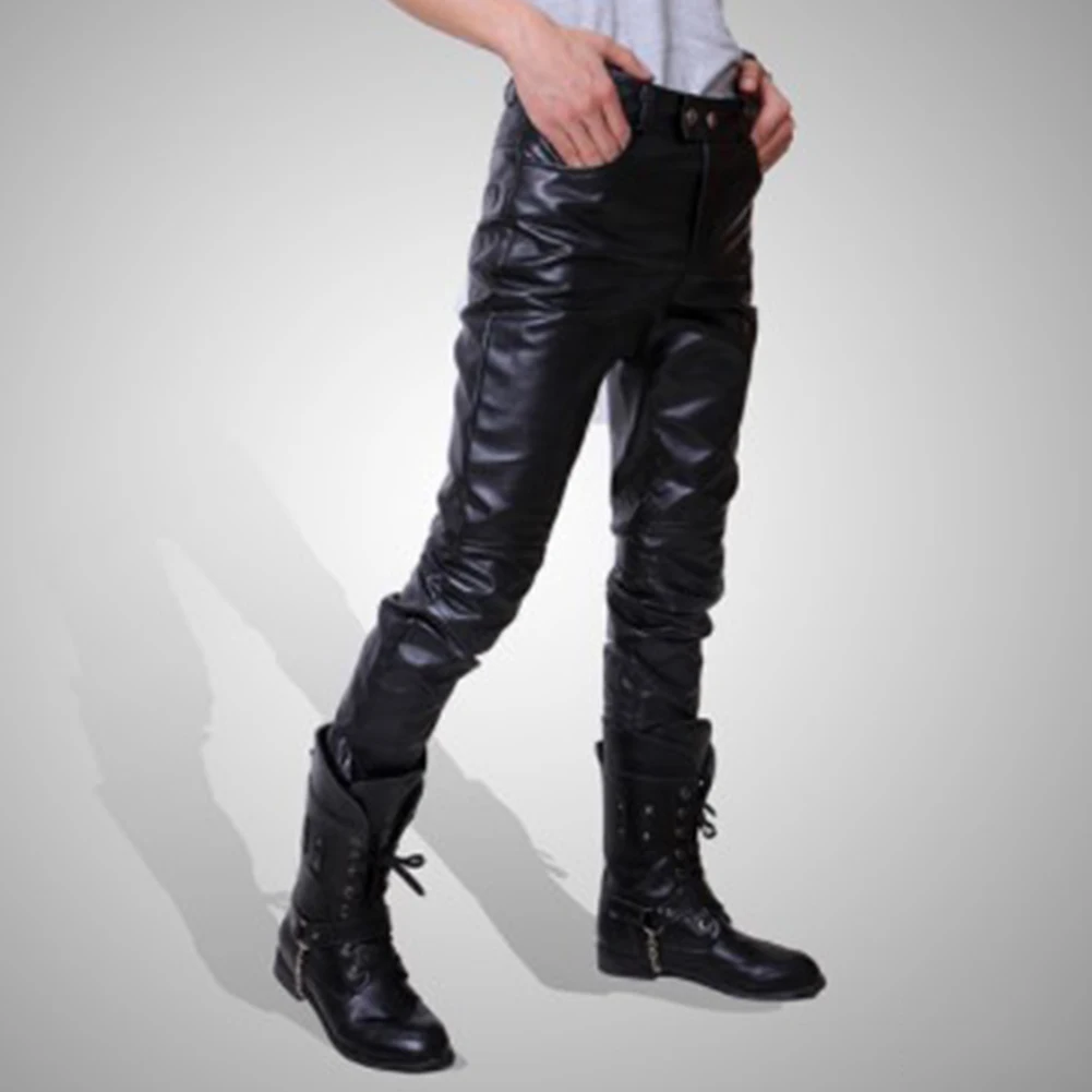 Pantalones delgados de cuero PU para hombre, pantalones brillantes dorados y plateados, trajes de escenario para club nocturno, cantantes y bailarinas