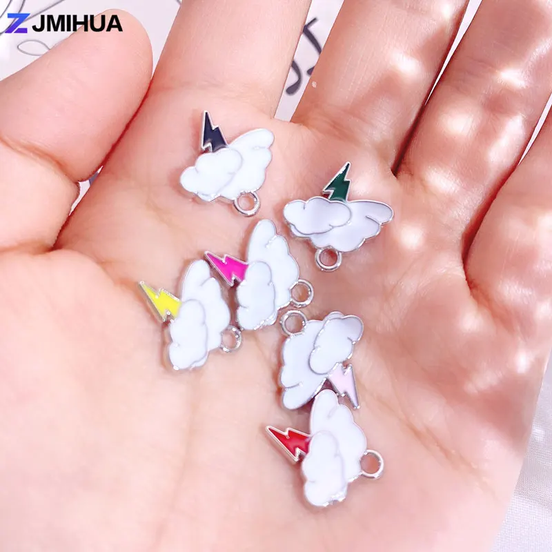 

15pcs Enamel Charms Lightning Cloud Charms Pendants For Jewelry Making Supplies Accessories DIY Handmade Earrings Bracelet Gifts
