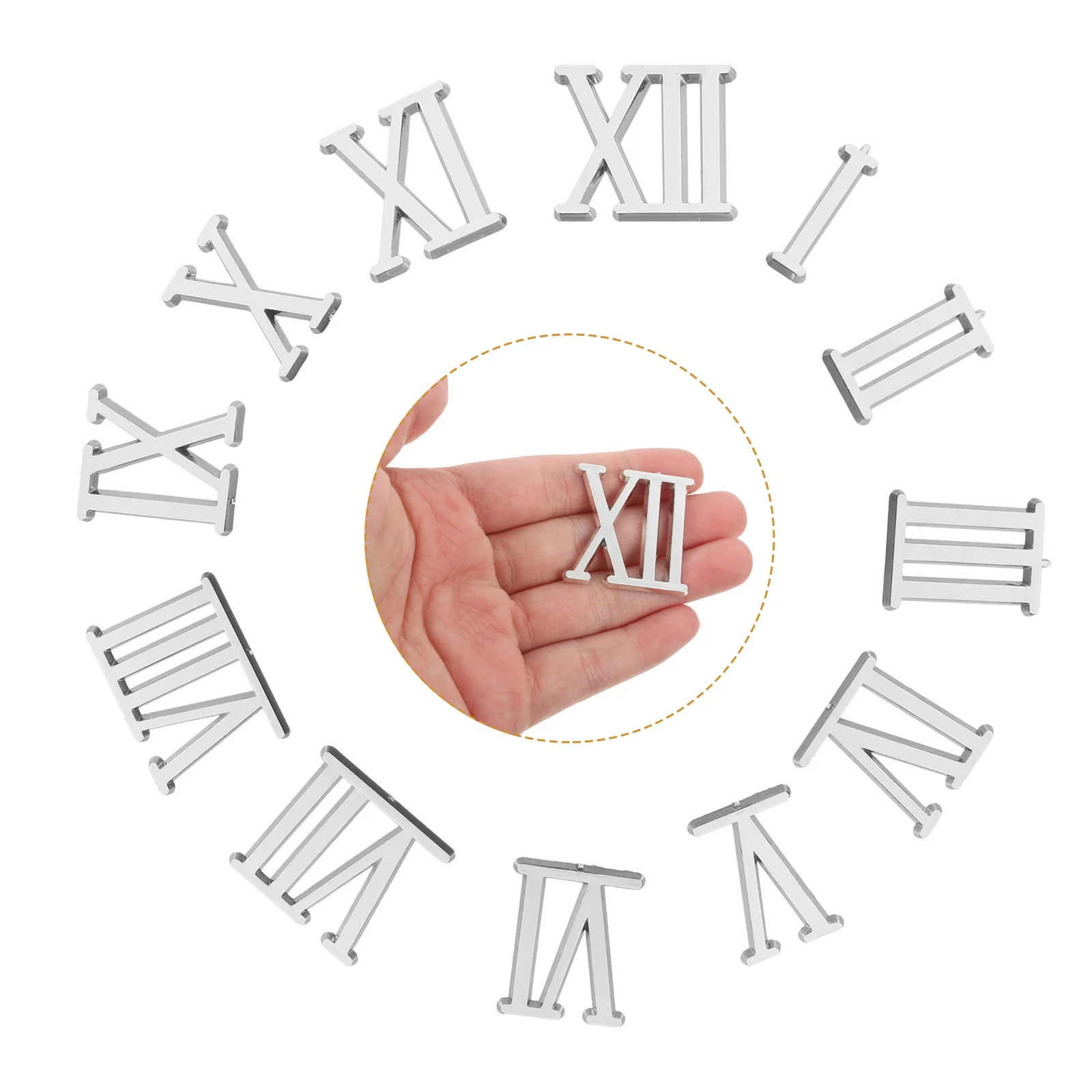 

1 Set Electroplated Roman Numerals Kit 3Cm Plastic Numbers Wall Repair Replacement Accessories Home Art Decor Digital