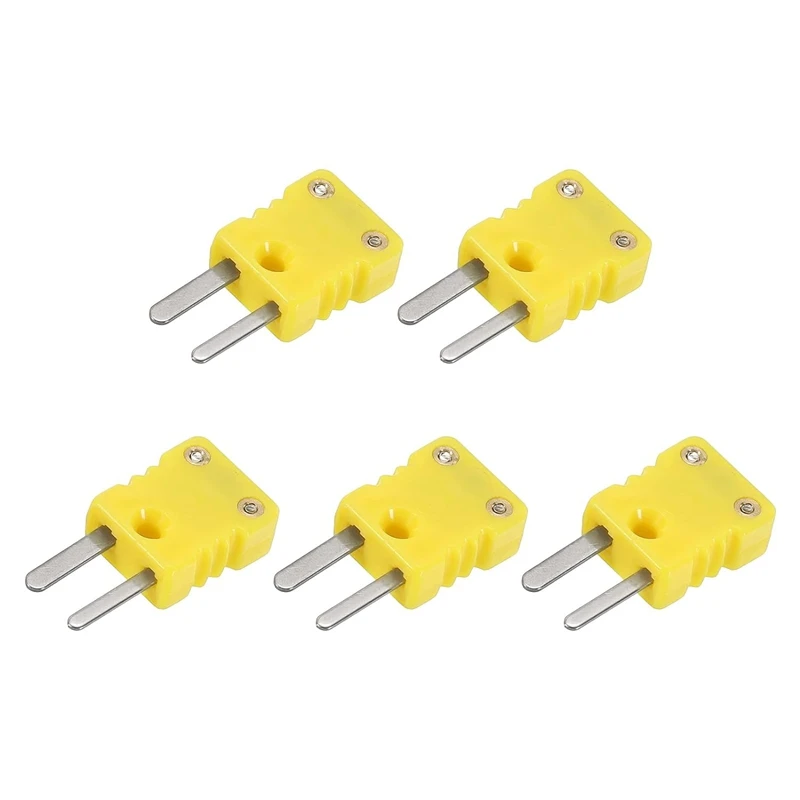 Mini Type K Thermocouple Connector Male Plug Adapter High Temperature 120℃ (248℉) For Thermocouple Sensor Probes