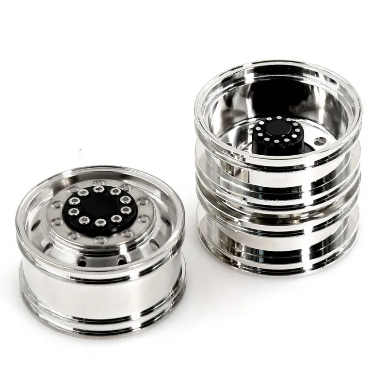 

1/14 RC Rubber Tires High Grip Aluminum Alloy Wheels Rims Unpowered Hubs for Tamiya Truck Trailer,1/14 Scale Remote Control C