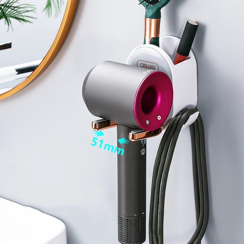 Wall Mounted Hair Dryer Holder Foldable Bathroom Wall Organizer Storage Holder Home Hair Brush Storage Bracket Hair Dryer Rack