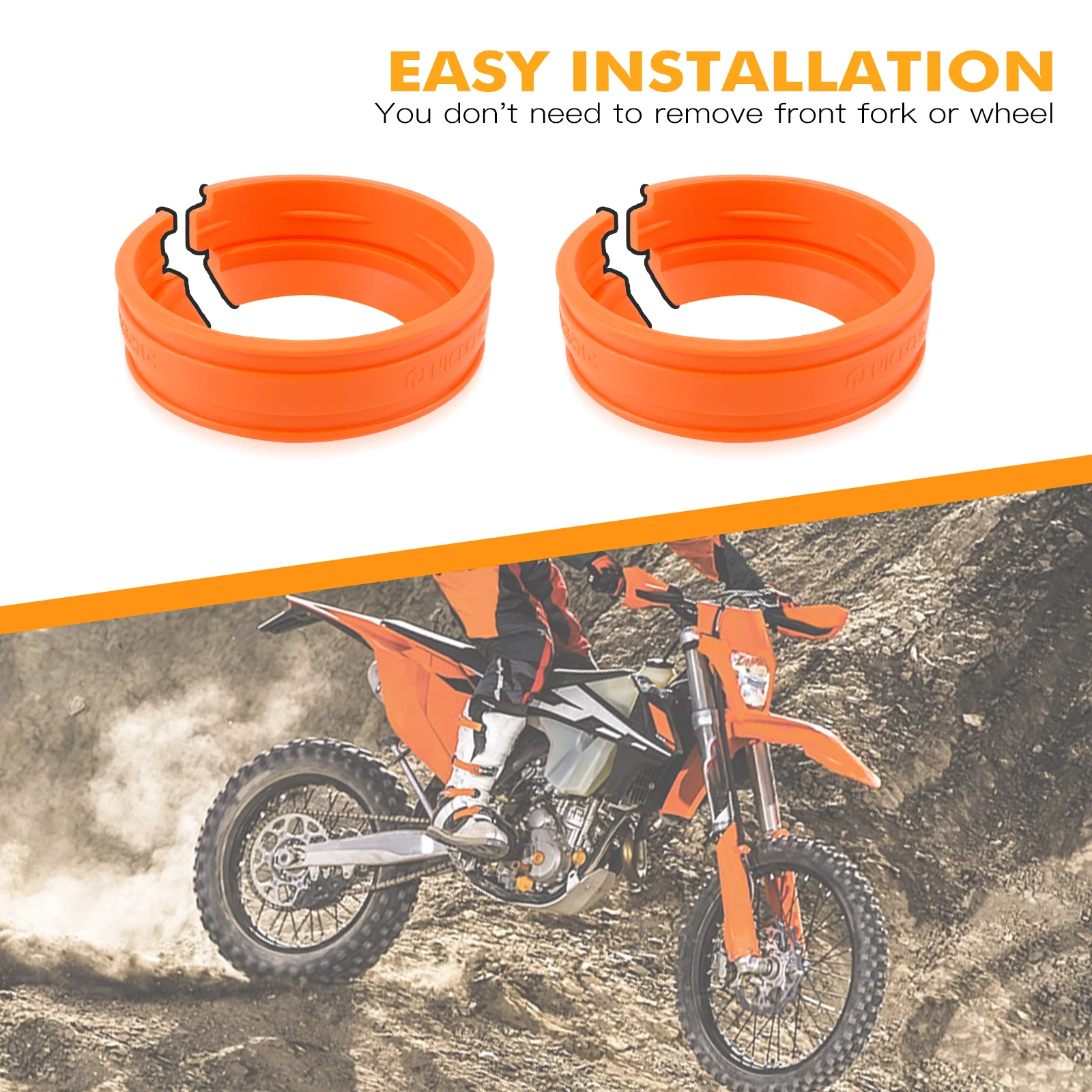 YINETTECH 6 Pernos De Protección De Horquilla Delantera – Compatible Con KTM 125-450 SX/EXC/SXF/EXCF – Anodizado Naranja