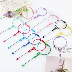 5pcs 15CM Colours Stainless Steel Wire Rope Keychain Chain Connector With Beadable Keychain Bars For Jewelry Making Accessories