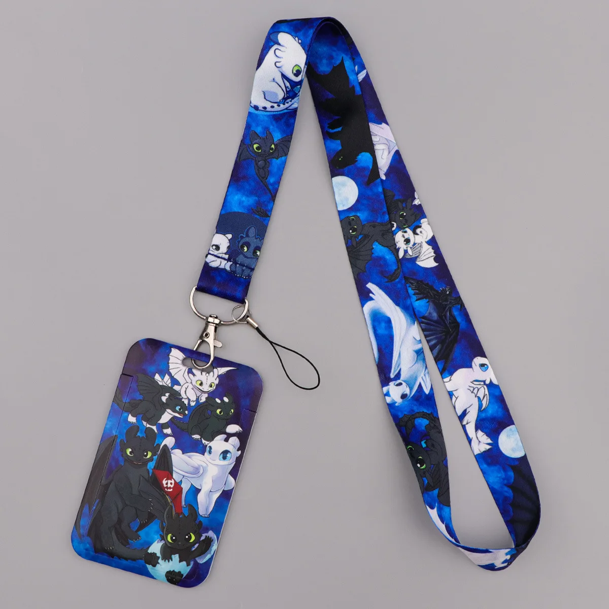 LLavero de cordón con estampado de dragón de película de Anime, llavero de cuerda para colgar, abalorio para teléfono móvil, correa para el cuello, accesorios para llavero