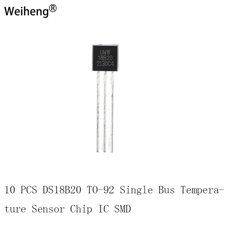 10 PCS DS18B20 TO-92 Single Bus Temperature Sensor Chip IC SMD