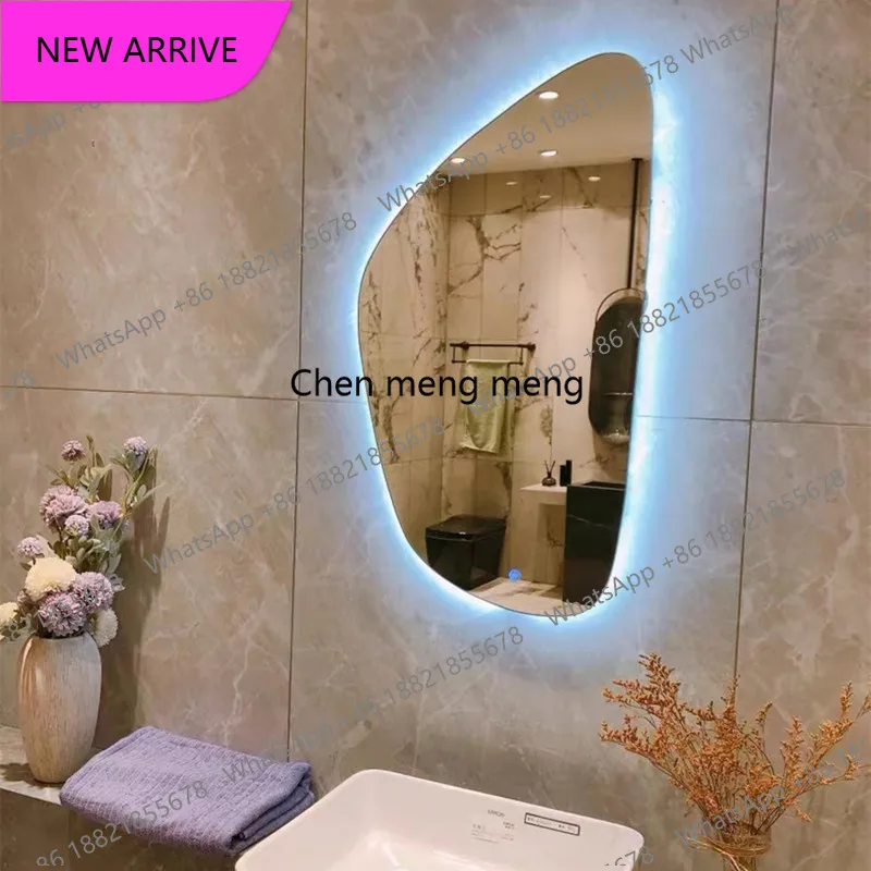 a139 Nordic smart led bathroom mirror toilet creative wall mirror special-shaped makeup mirror