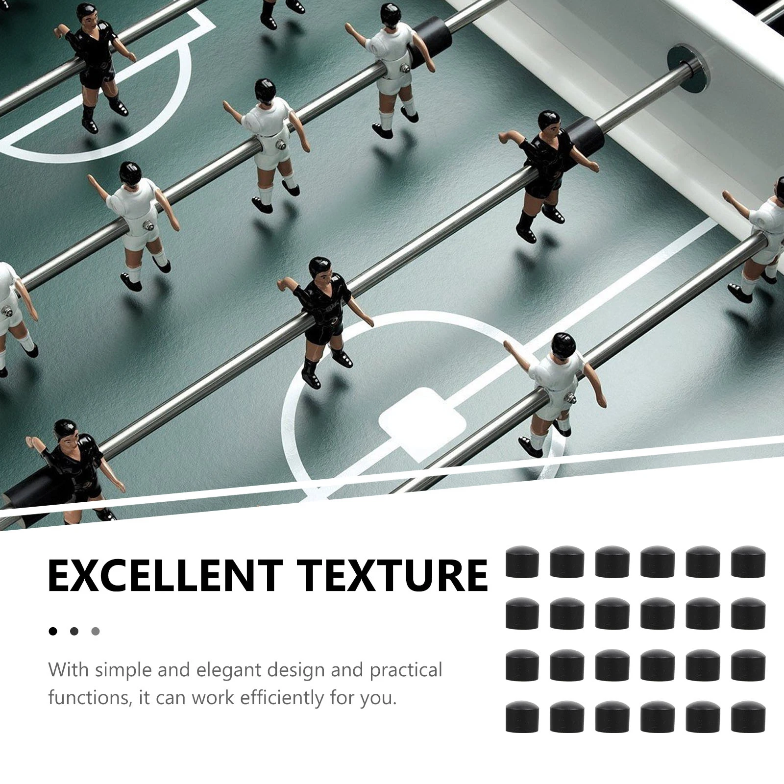 

24pcs Table Football Machine Caps Foosball End Caps Plastic Feet Protectors Rod Covers Tips Accessories For Tabletop Soccer