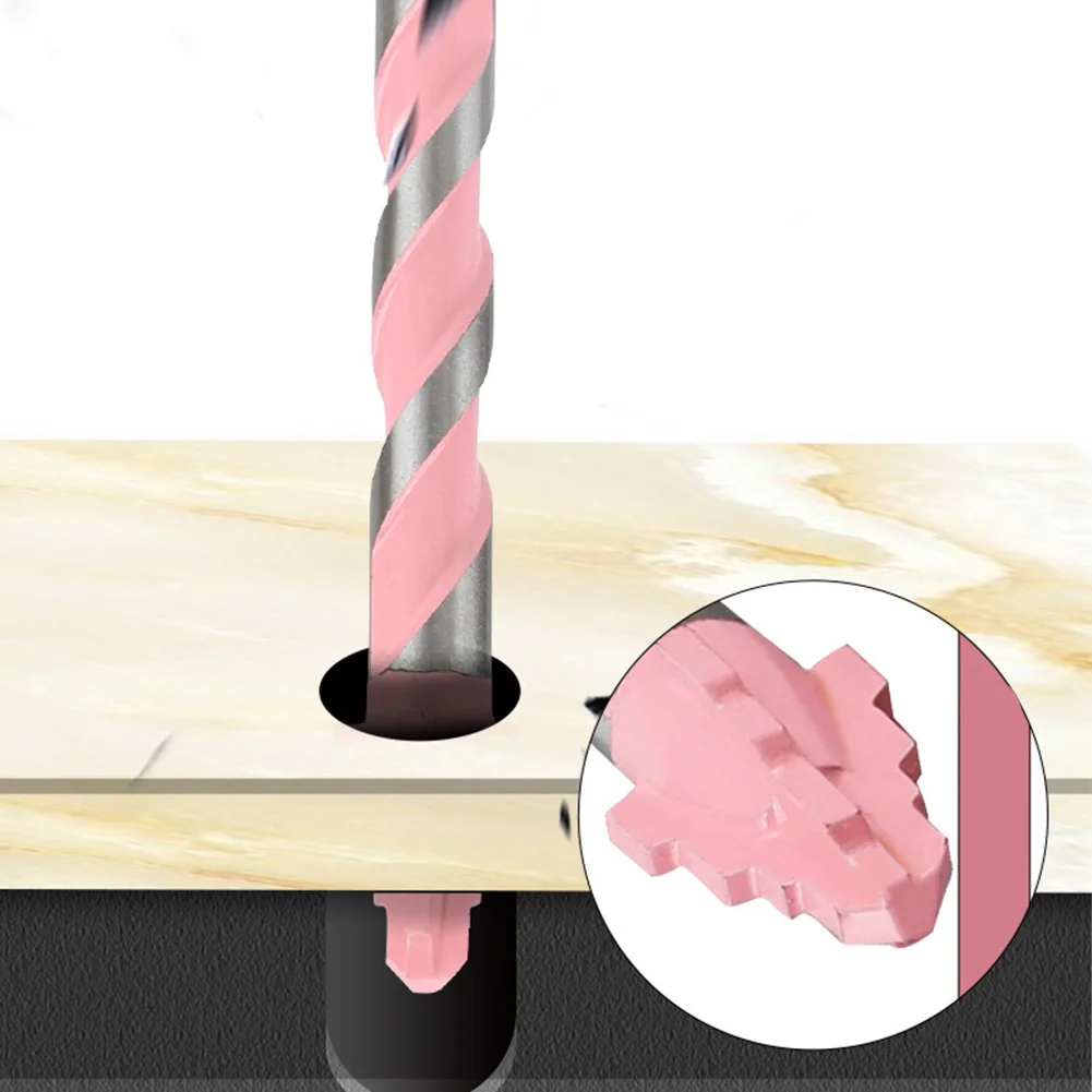 

6Pcs Eccentric Drill Four-Flute Glass Tile Punching Rock Slab Triangle Drill Bit 1/4 Inch Hex Shank Ceramic Drill Tile Drilling