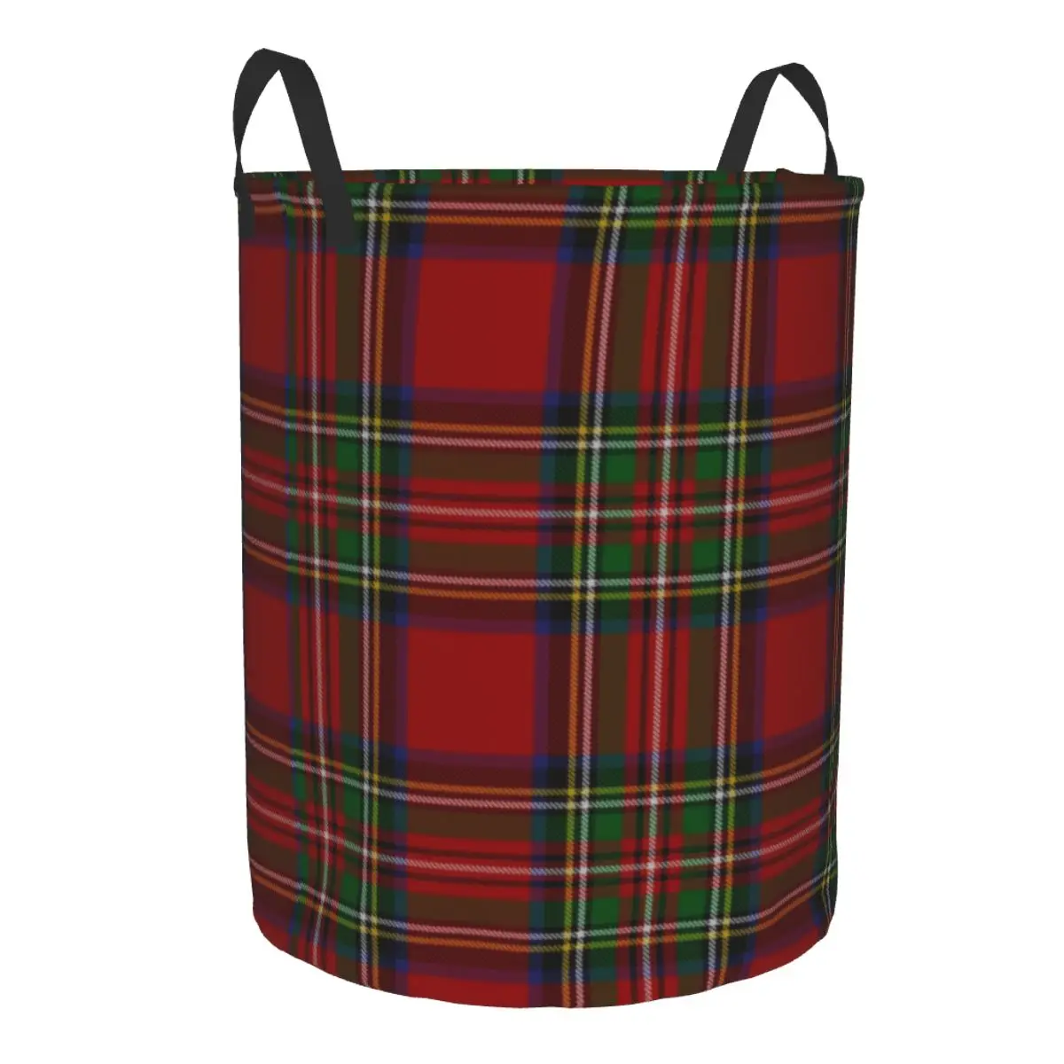 Custom Royal Stewart Tartan Clan Laundry Basket Collapsible Geometric Gingham Clothes Hamper for Baby Kids Toys Storage Bag