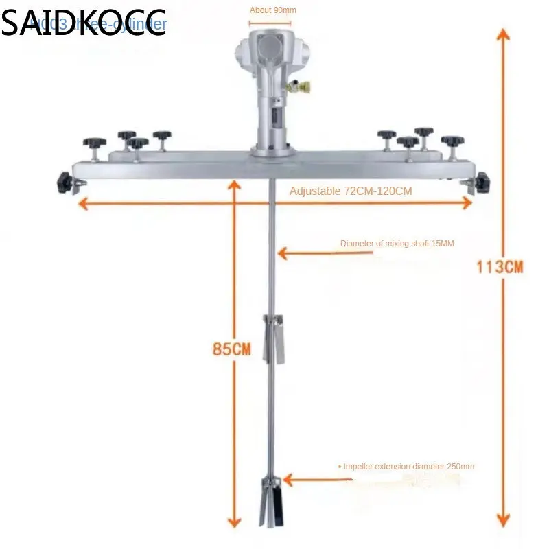 Imagem -04 - Comercial Barril Tambor Agitador com Suporte Hanger Agitador de ar Pneumático Máquina Misturadora Tanque Ibc Tonelada 1000l