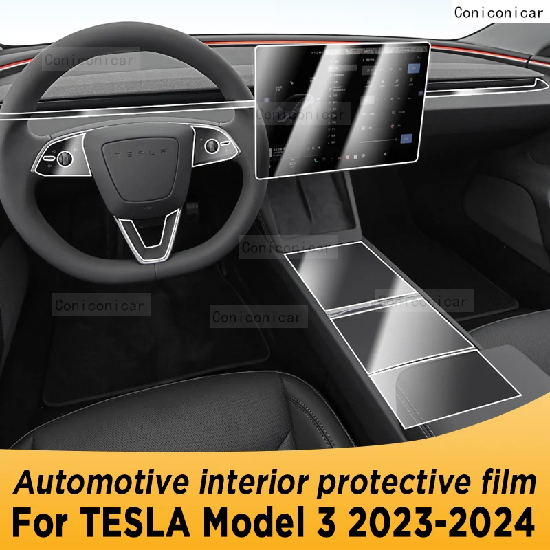 

For TESLA Model 3 2023 2024 Gearbox Panel Navigation Automotive Interior Screen Protective Film Anti-Scratch Accessories