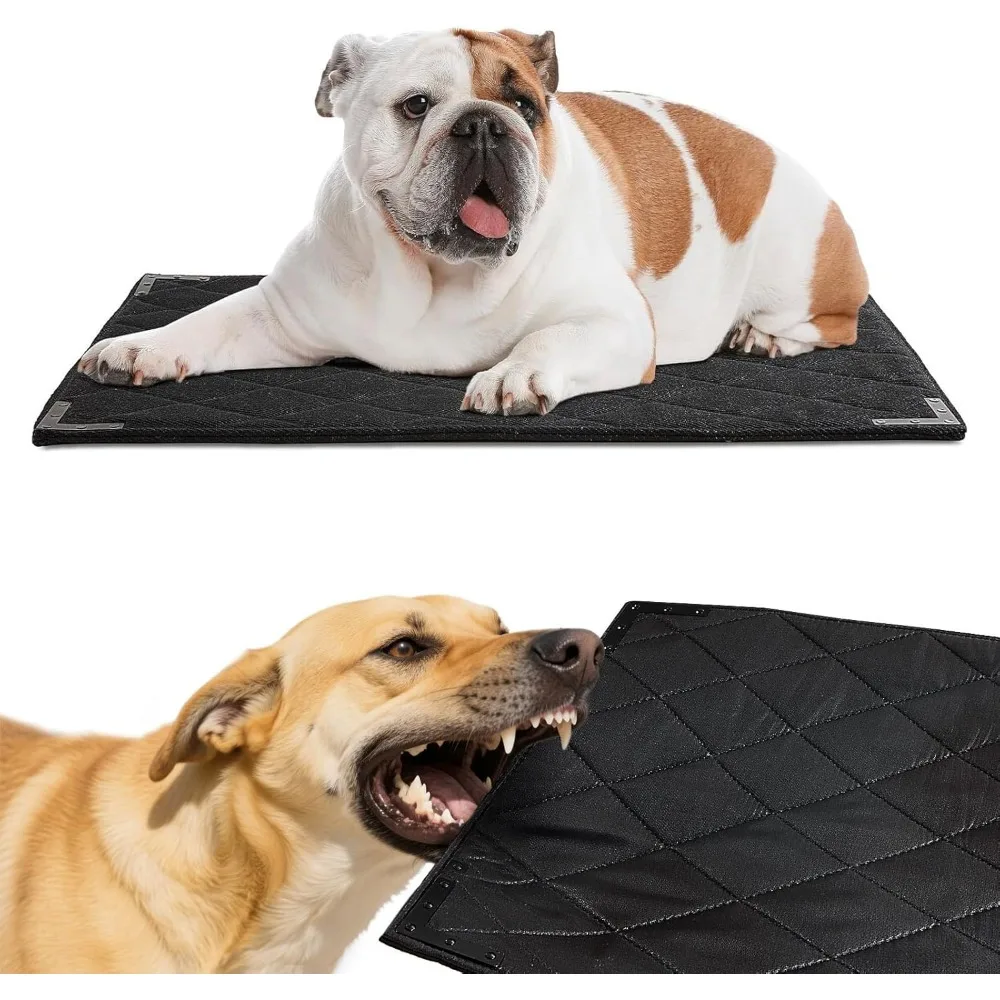 Chew-Proof Dog Bed with Metal Edges, Waterproof Kennel Pad for Medium Dogs, 35x22 Inches