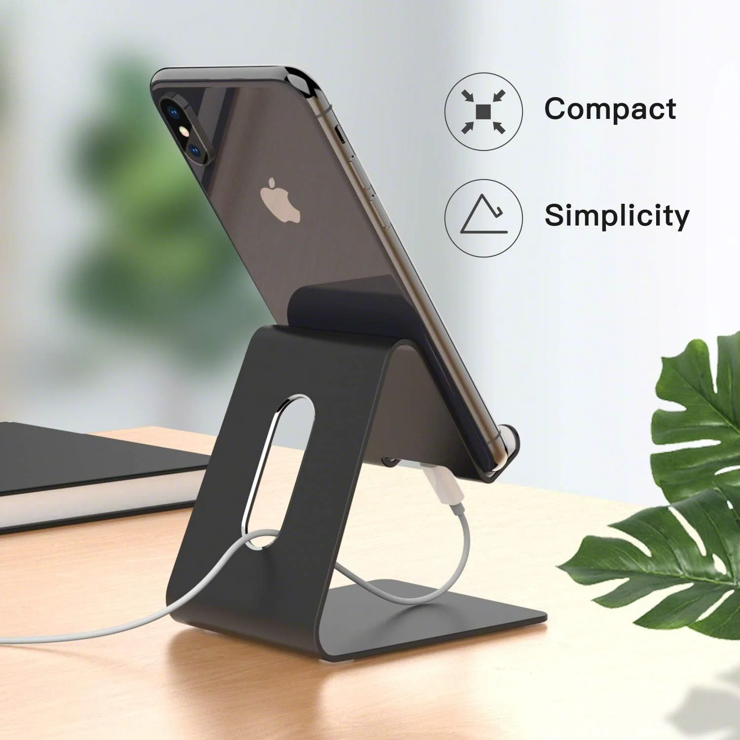 Cell Phone Holder Black, Compatible with 4-8 inch  Xs XR, Tablet, All Android Smartphone