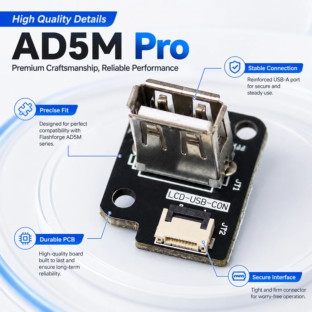 USB Interface Board Replacement Spare Parts For Flashforge Adventurer 5M Pro AD5M Pro 3D Printer USB Connection Board