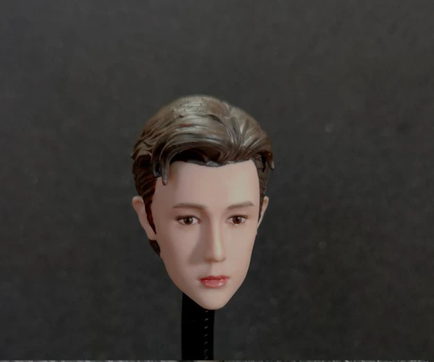 DIY 1/6 Asia Male Star YiBo Head Carving Sculpt Model Handmade for 12