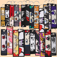 1pcs Embroidered Keys Tag Keychains for Women Keyring Japanese Anime Car Keys Fashion Jewelry Accessories Gifts