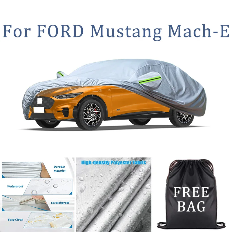 

For FORD Mustang Mach-E Car Cover Full Covers with Reflective Strip Dustproof UV Scratch-Resistant Sunscreen Protective cover