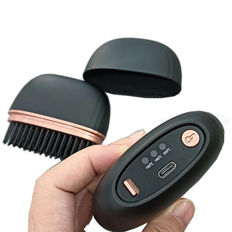 Smart Library Professional Hair Straightener Comb Type-C Wireless Rechargeable Cordless Electric Hair Straightener Brush