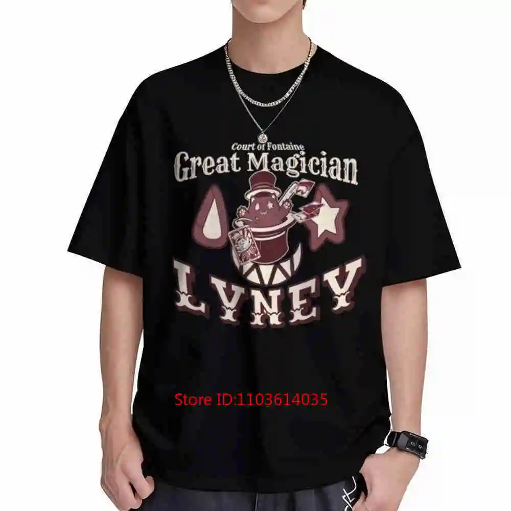 Lyney Great Magician Of Fontaine Grim Malkin Cat Genshin Impact Aesthetic Short Sleeve Tee 100% Cotton T-Shirt