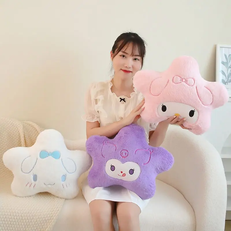 

Cinnamoroll My Melody Anime Kawaii MINISO Throw Pillow Cute Cartoon Kuromi Ins Soft Fashion Lovely Doll Gifts Toys for Kids