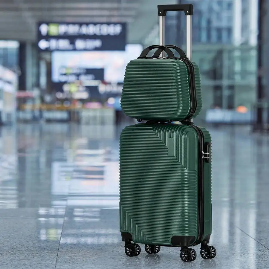 2 Piece Carry On Luggage Sets, PC+ABS Hardside Suitcases With Spinner Wheels And TSA Lock For Travel.