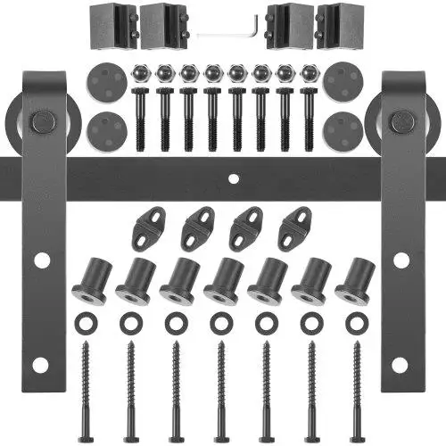 for 1 FT Sliding Barn Door Hardware Kit, Heavy-Duty 330LBS Capacity, Carbon Steel Track for 1 .37 1 .77 Thick Door Panels