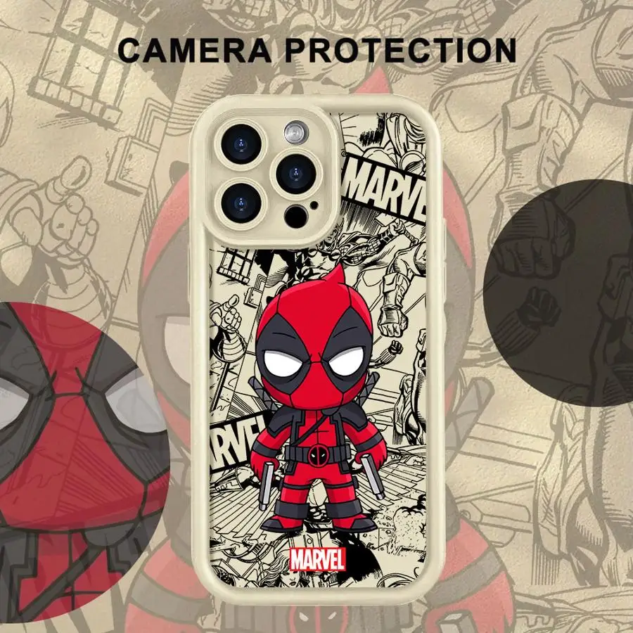 

Cartoon Marvel Spiderman Phone Case for iPhone 12 13 14 13Pro 15 Plus 16e 16 Pro Max 15Pro 14+ 11 Soft Shell 16+
