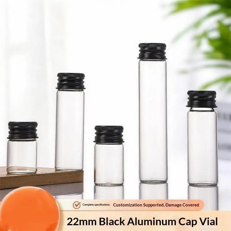 10pcs Multi-Size Empty Glass Jars with Black Aluminum Lids Airtight Sealed Containers for DIY Candle Making Supplies