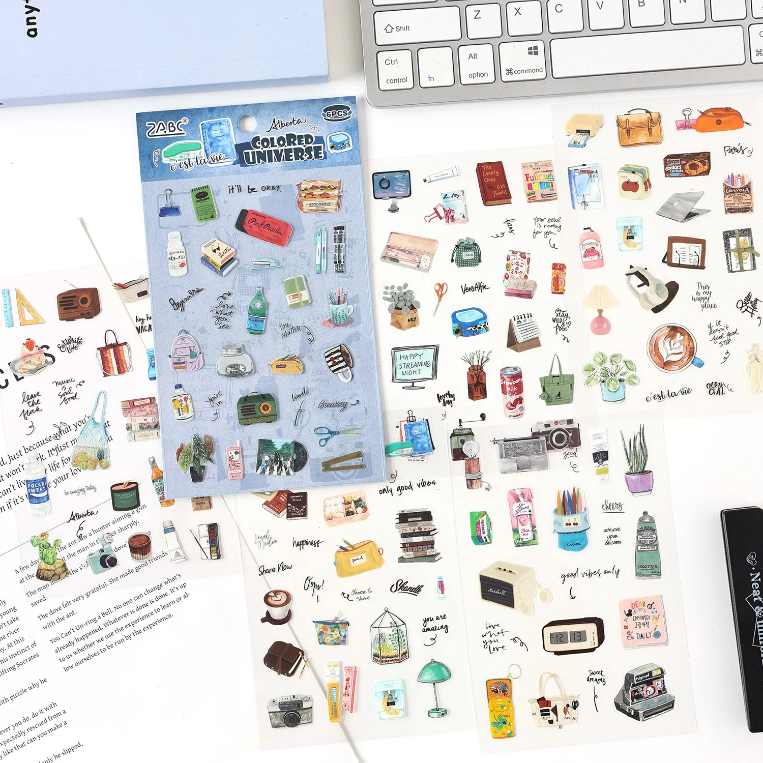 TIANZI 6 أوراق لطيف مجلة سكرابوكينغ ملصقات كتاب DIY غير المرغوب فيه مجلة المواد الديكور ألبوم مذكرات لوازم مكتبية