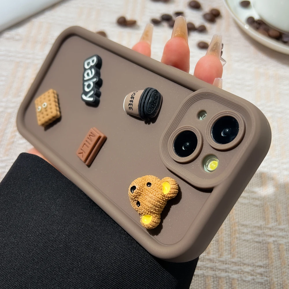 Diy Bear Case Voor Samsung S24 Ultra Funda A55 5G A54 A15 S23 S23 S22 S21 S20 Fe A52 A52 A34 A33 A35 A32 A14 A13 Plus Zachte Siliconen Hoes