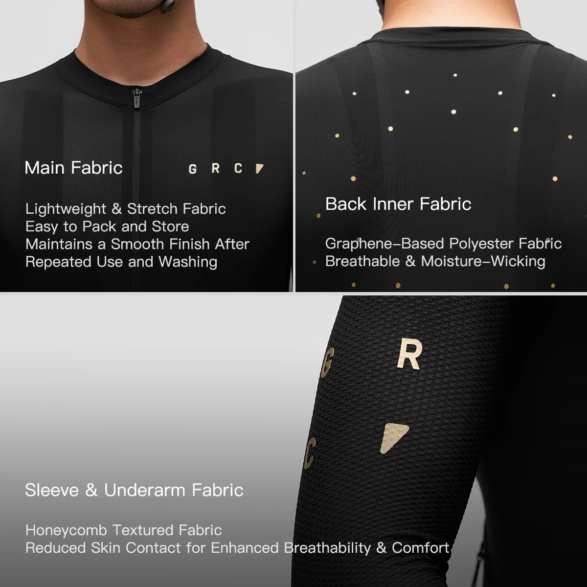 GRC Cycling Apparel Gold Label Long Sleeve Jersey LS Jersey Unisex Cycling Team Race Training Outdoor Sports